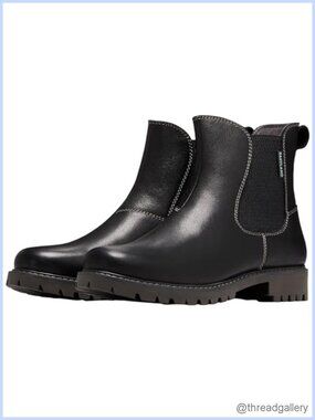Leather Chelsea Ankle Boots Memory Foam Cushioned Pull-On
